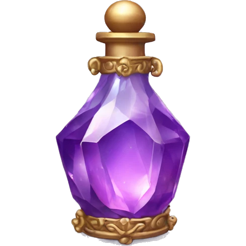 An ornate beautiful purple crystal vial containing a magical potion emoji