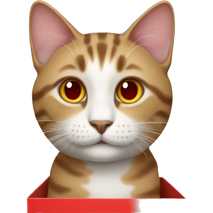 Cat with red box emoji