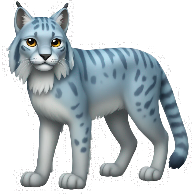 A blue lynx full body and short tail emoji