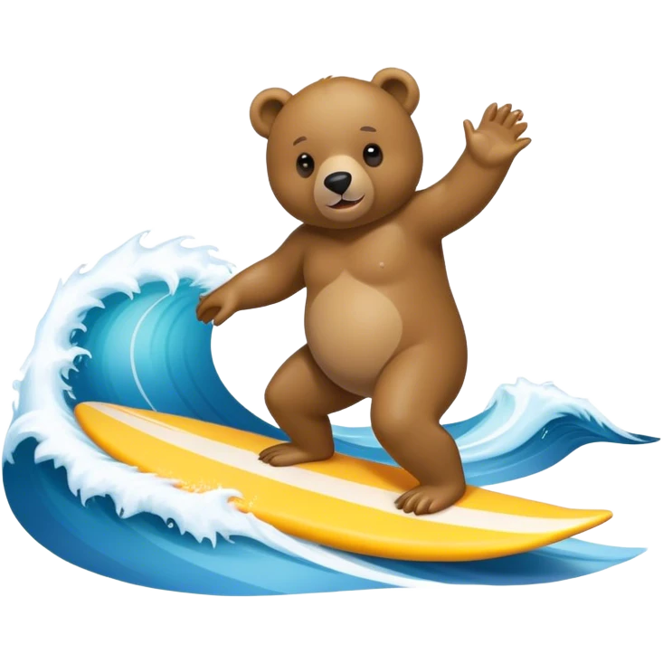 Un ours qui fais du surf emoji