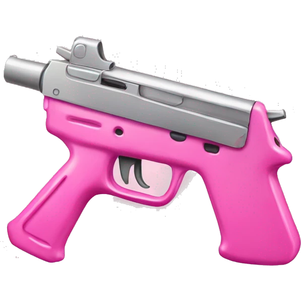 pretty pink gun witha pink bow emoji