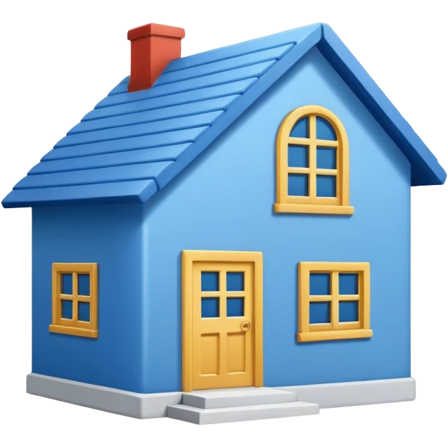 Blue house that says 707 - make it simple emoji