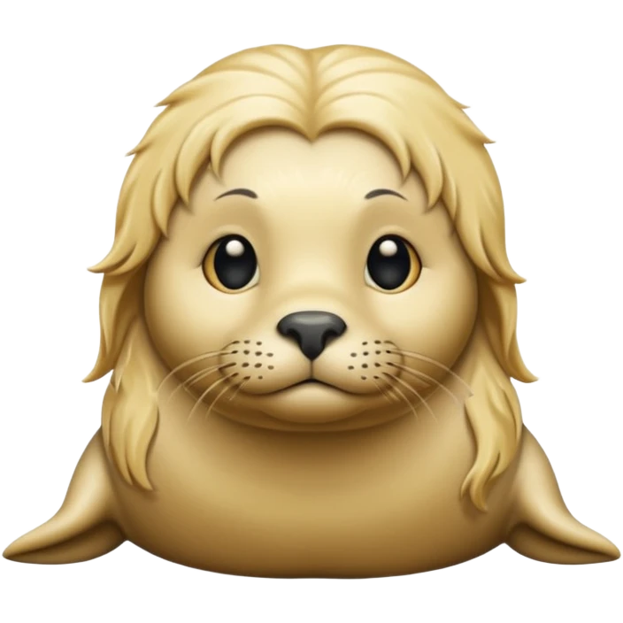 Seal with long wavy blonde hair emoji