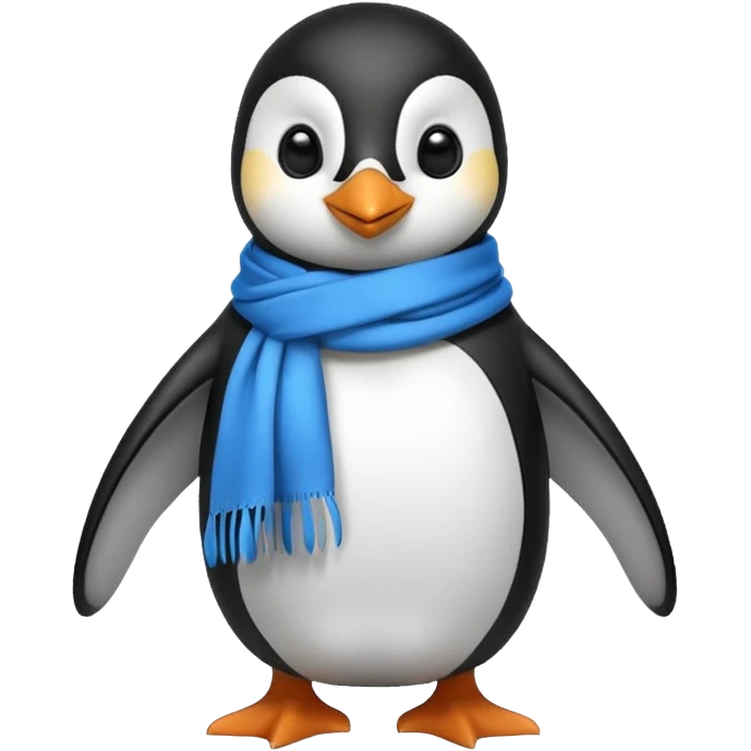 penguin with blue scarf  emoji