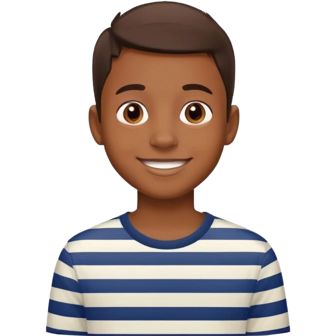 smiling boy in striped shirt emoji