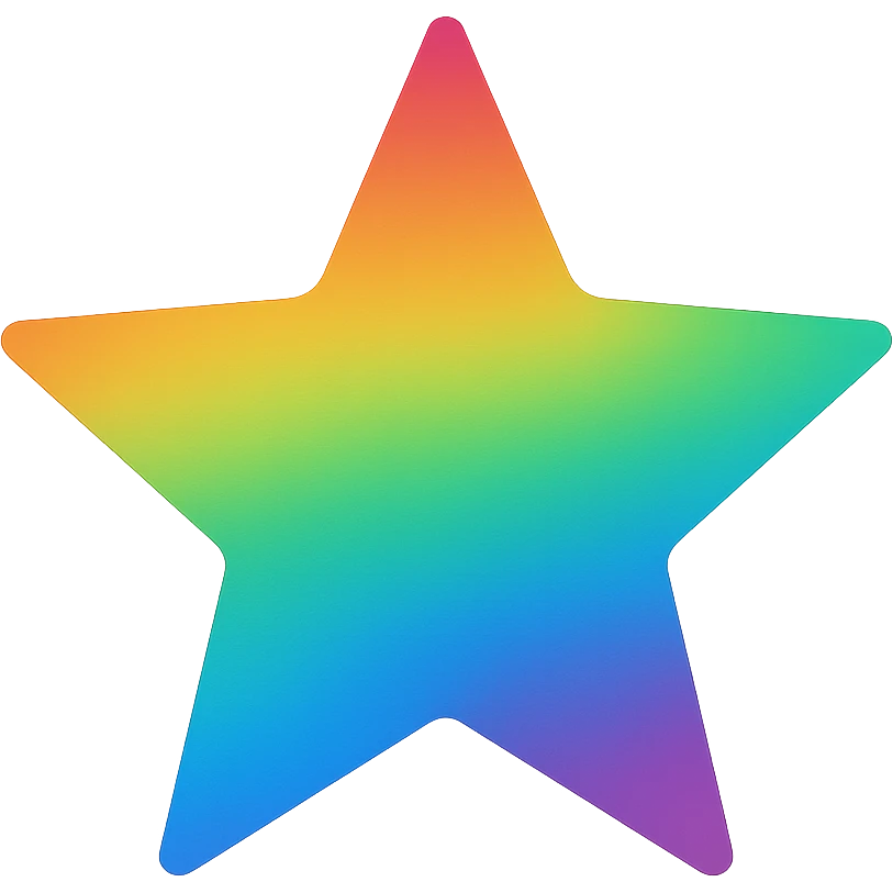 star with a gradient rainbow emoji