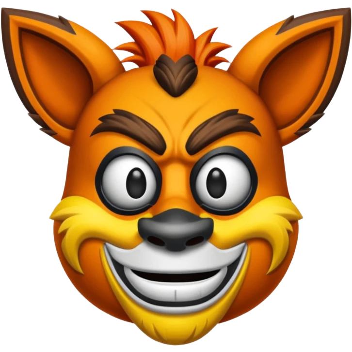 Crash Bandicoot character wearing Uka Uka mask emoji