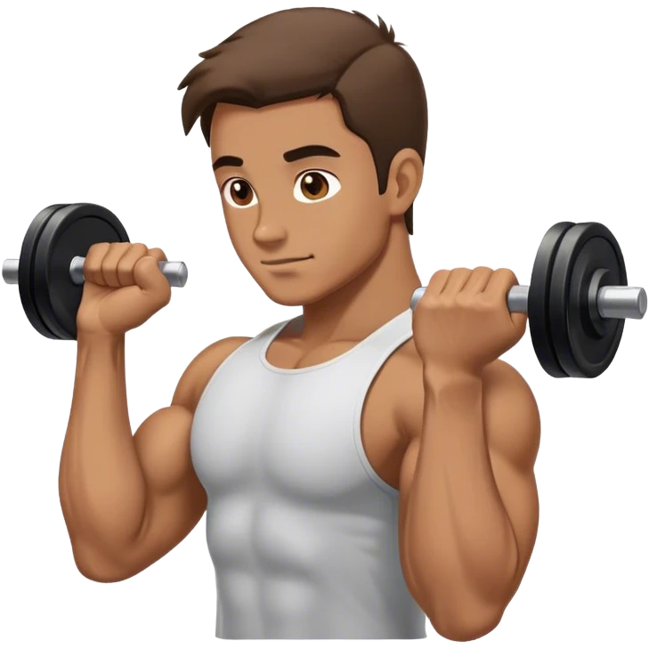 side view guy doing bicep-curls palms-facing-up emoji
