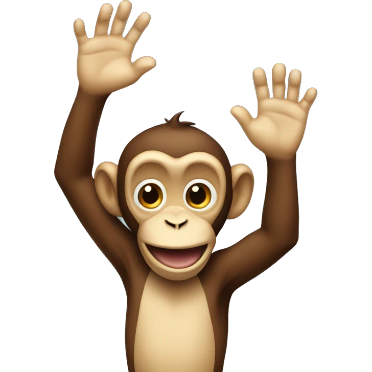 Waving monkey emoji