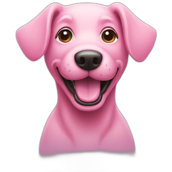 Pink dog happy emoji