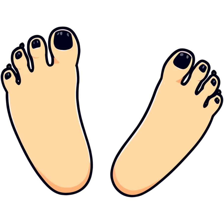 cute cartoon foot with five toes emoji