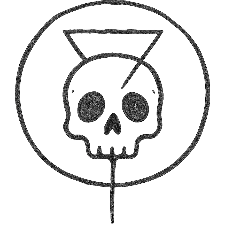 hand-drawn mystical Sleep Token logo with rough monochrome lines emoji