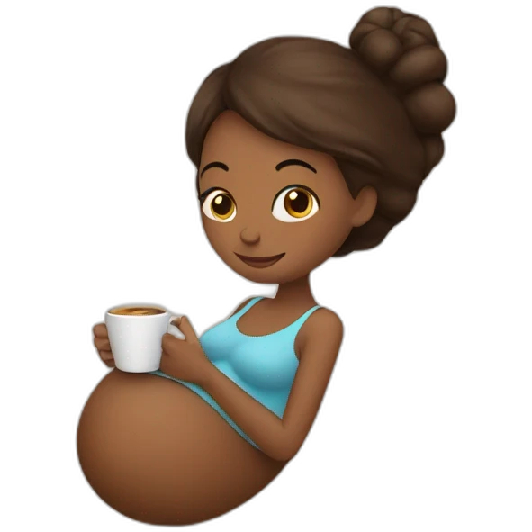 Pregnant woman with coffee emoji