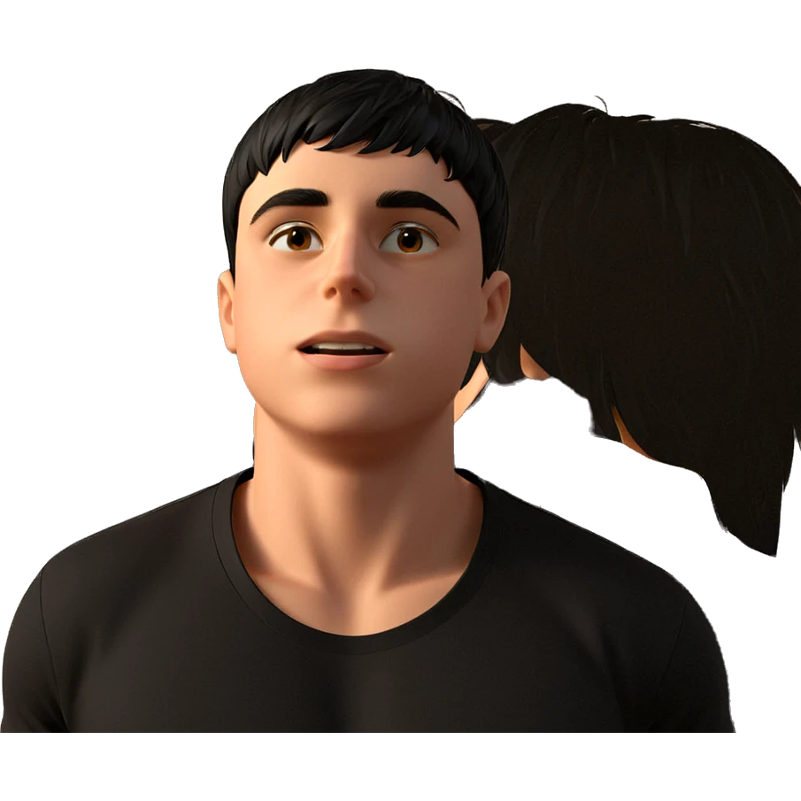 black shirt boy portrait emoji