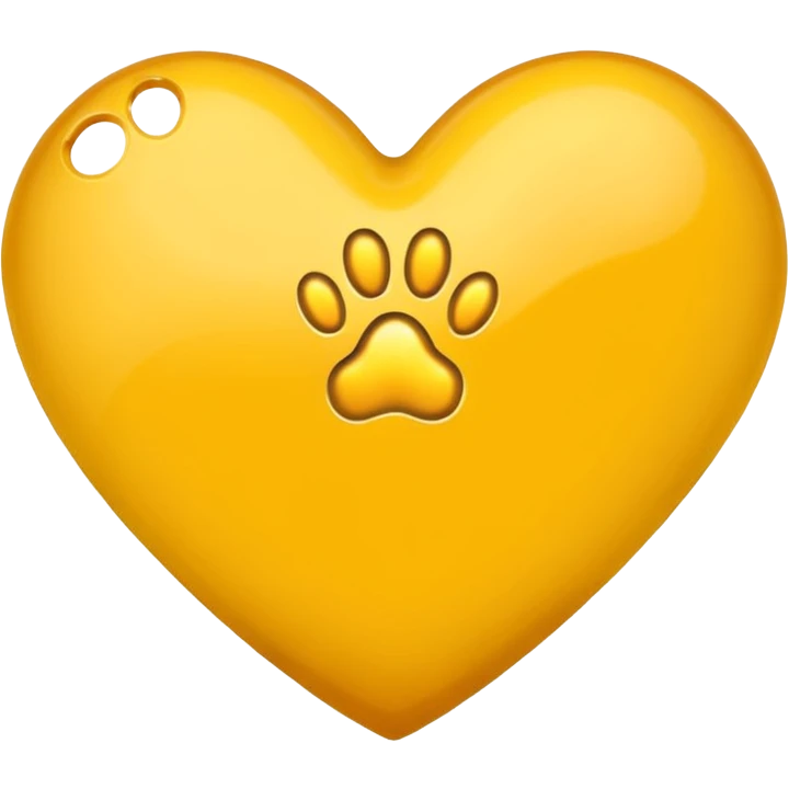 yellow heart with a paw print emoji