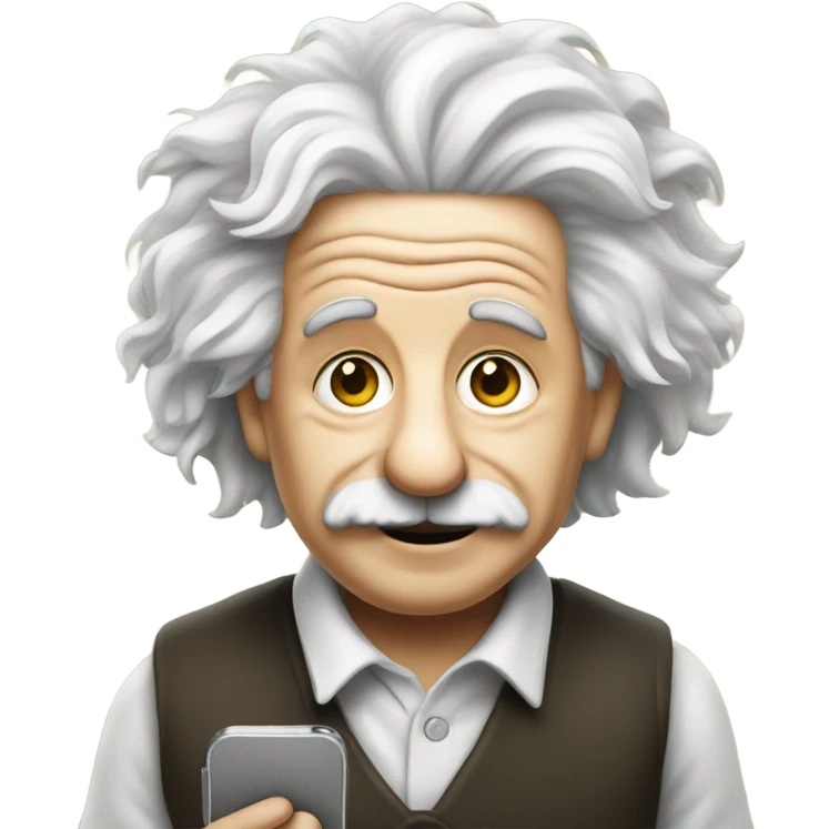 Einshtein with iphon emoji