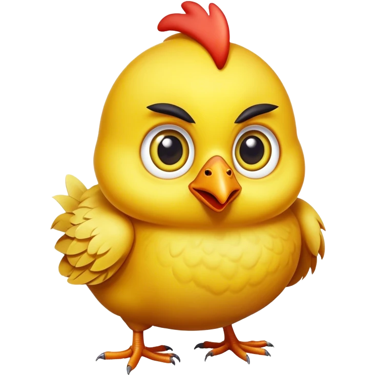 Yellow chicken with big strange eyes emoji