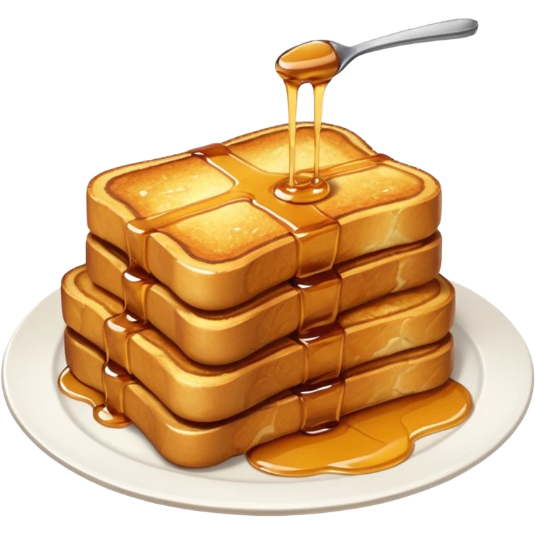 french toast sticks, with syrup drizzle, white background emoji