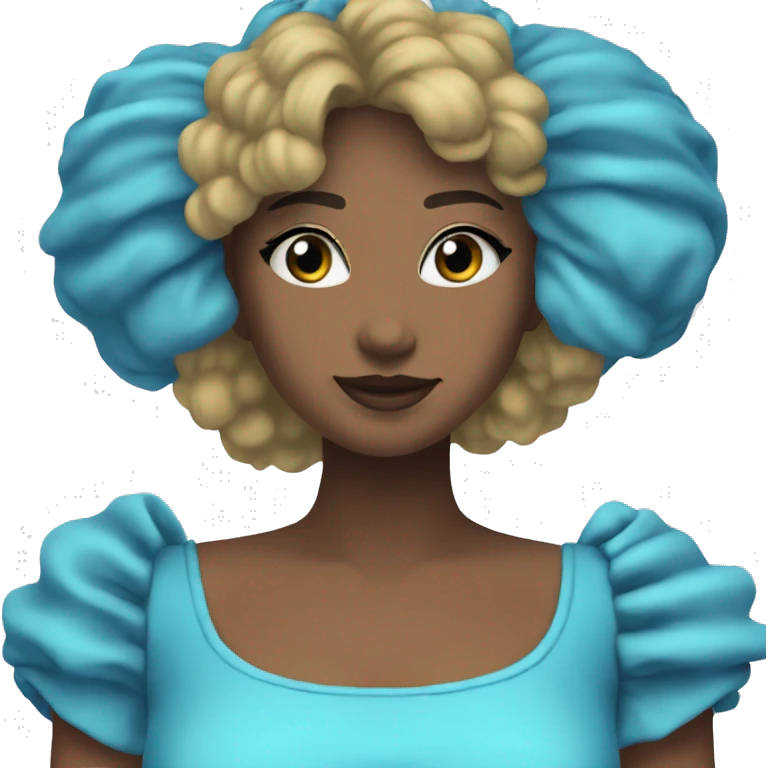 Lon neon blue dess wih sleeves emoji