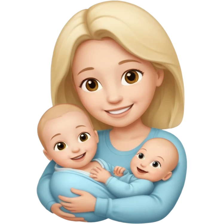 newborn baby with mother emoji