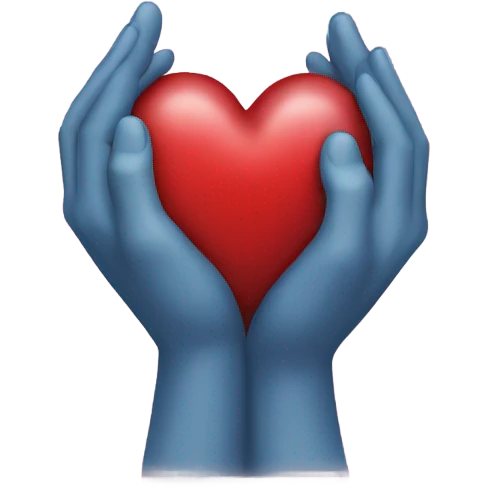 heart hands around the letter A emoji