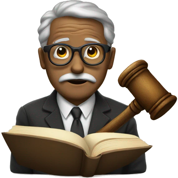 Boring male, glasses, old, with a book, judges hammer emoji