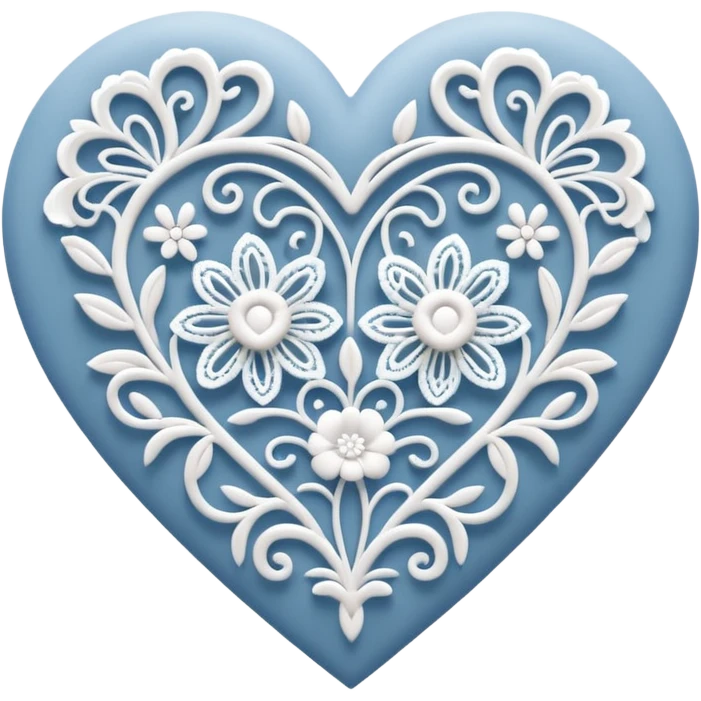 delicate lace pattern inside a heart emoji
