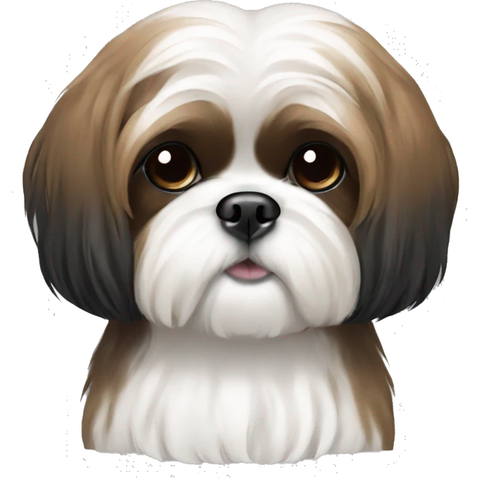 shih tzu brown black and white emoji