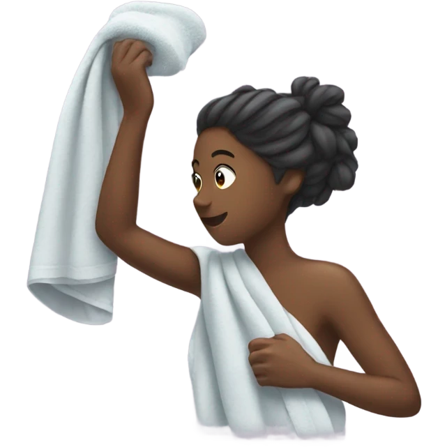 girl drying her hair emoji