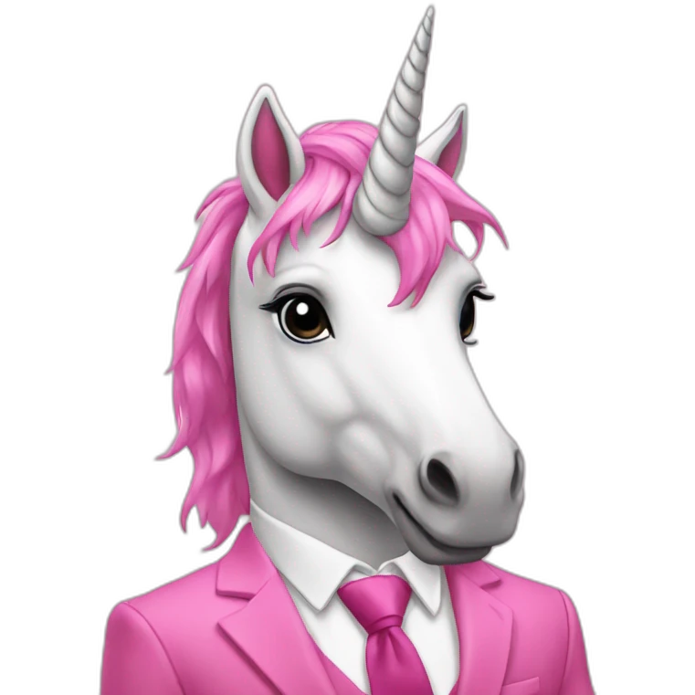 Unicorn in pink suit emoji