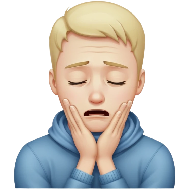 guy with arms around neck crying  emoji
