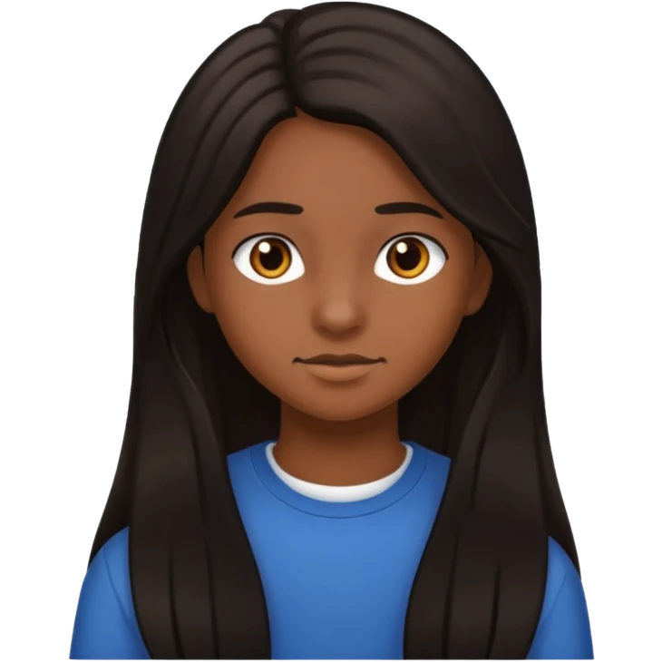 Adolescente cabello largo piel morena  emoji