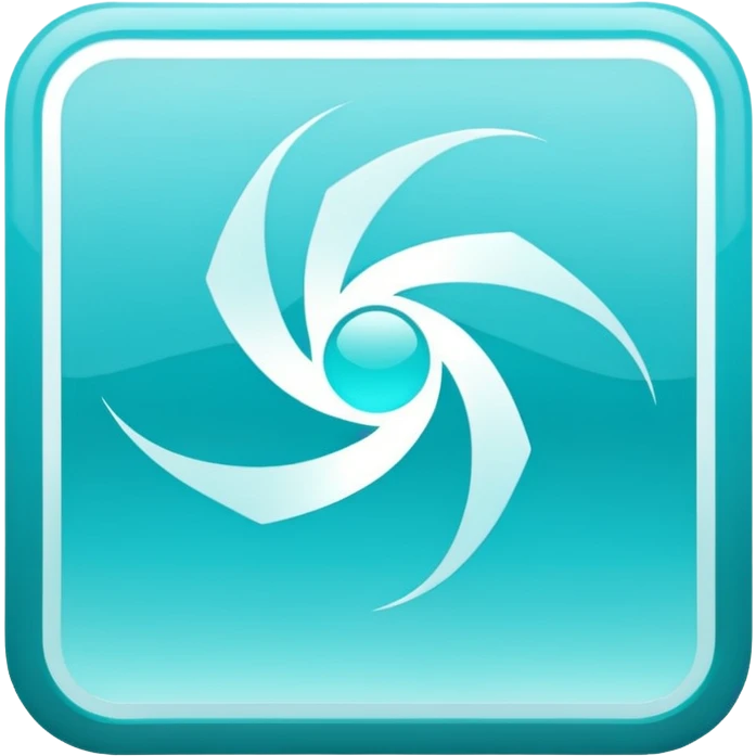 a Tiny compressed Stylized light-turquoise wind wind symbol inside a gradient white square icon, light turquoise borders emoji