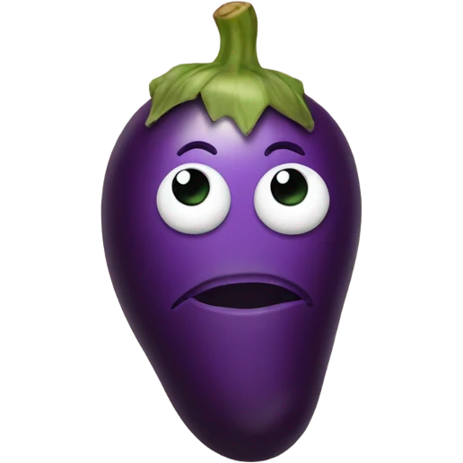 Emoji with his eyes rolled up and a eggplant in his mouth emoji