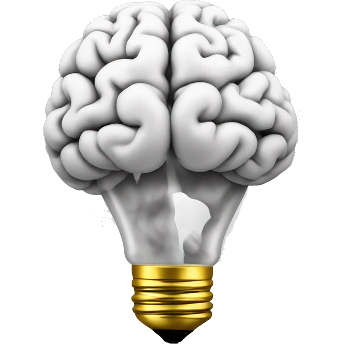 a brain shaped lightbulb emoji