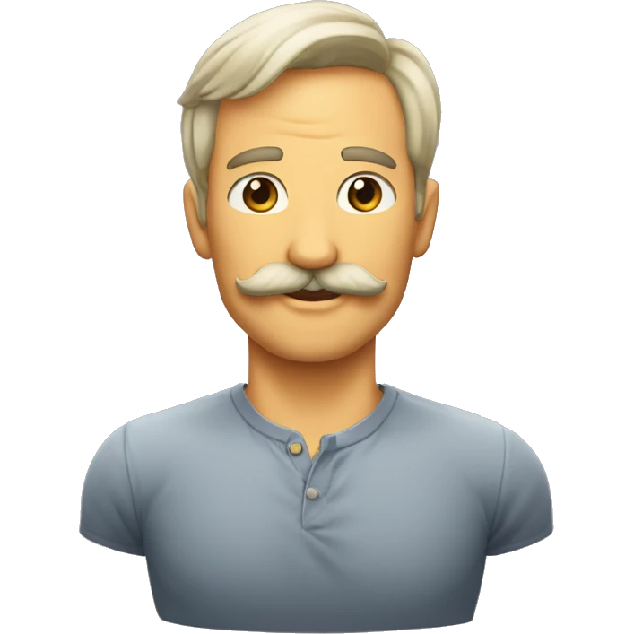 Homme avec petite moustache qui lève le bras à 45 degré emoji