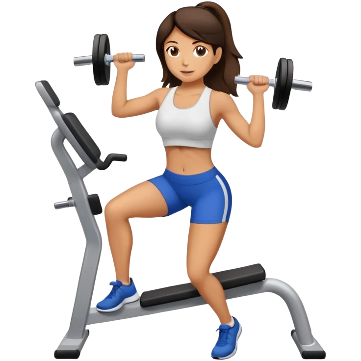 Brunette working out emoji