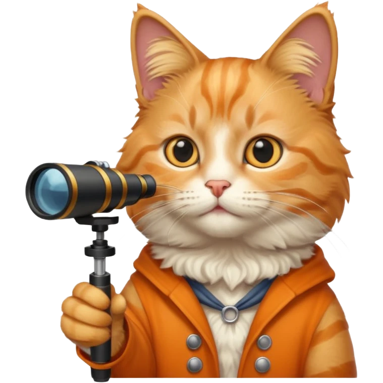 Cat have a telescop emoji