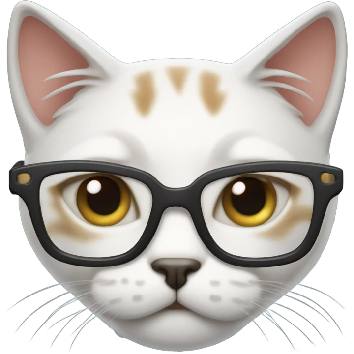 cat with glasses and very tired eyes emoji