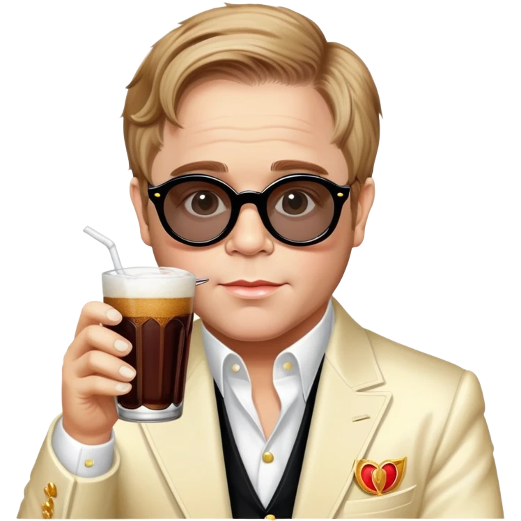 elton john drinking root beer listening to lana del rey emoji