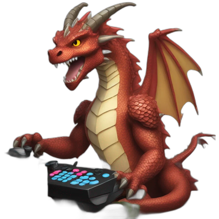 A dragon who play video games emoji