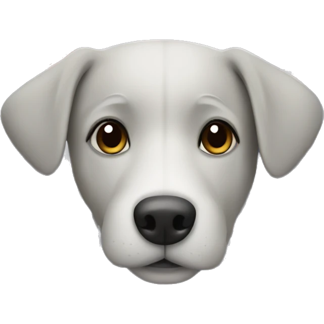 Grey dog in bed with flowers emoji