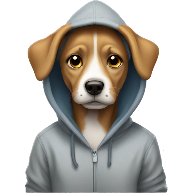 Dog wearing a hoodie emoji