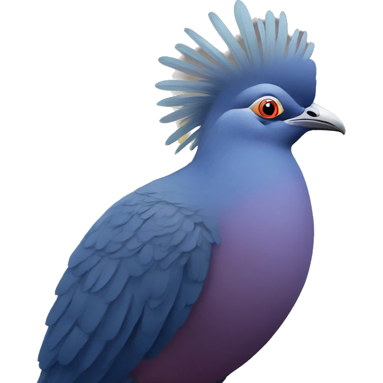 Victoria crowned pigeon emoji