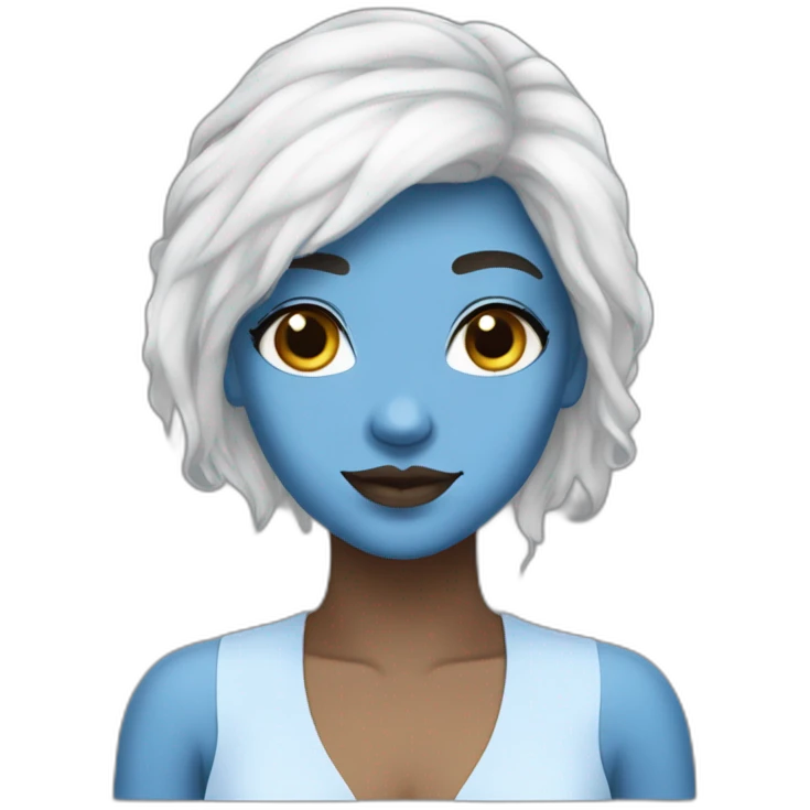 Vanessa Carlysle blue skin and white hair color emoji