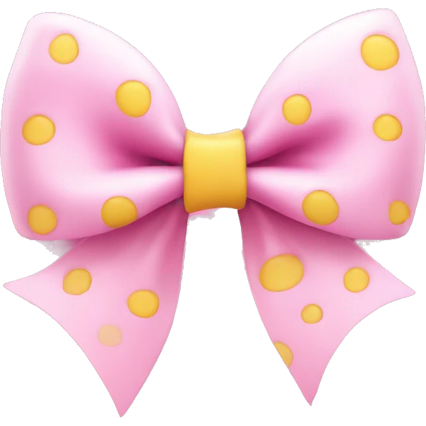 Cute Pink bow with a yellow spot in the middle emoji