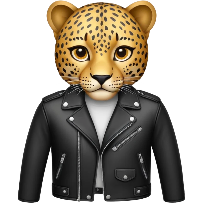 leopard in leather jacket emoji