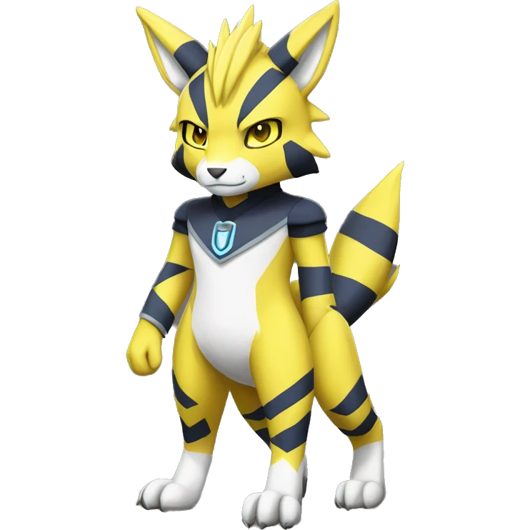 Zeraora-Renamon full body with stripes emoji
