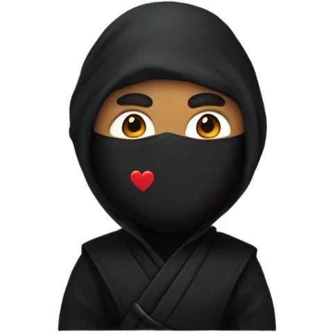 ninja with heart eyes emoji