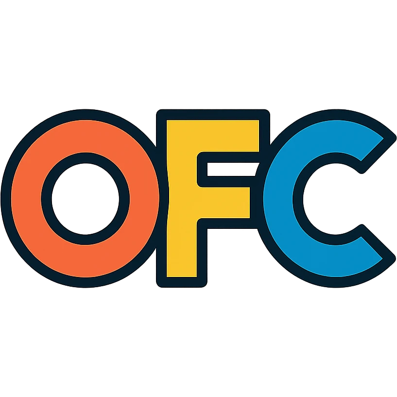OFC letters, geometric and modern, as a logo emoji